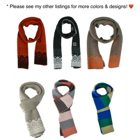 Simplicity Knit Winter Scarf Wide Long Wrap Gray and Orange Reversible U… - Picture 14 of 15